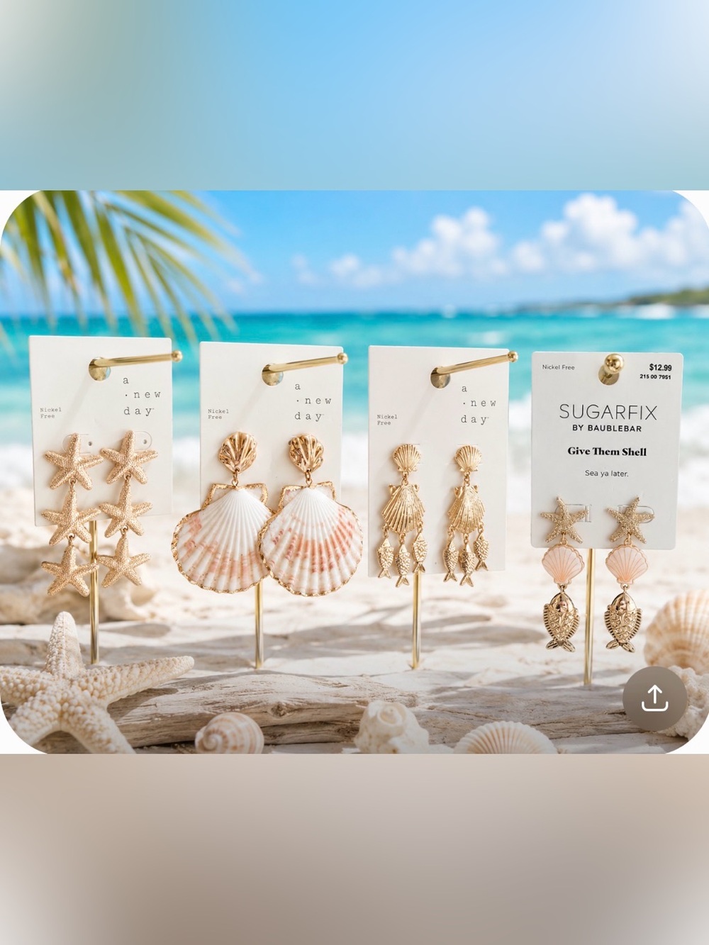 Beachy Coastal Beach Nautical Earring Set A New Day and Sugarfix by Bauble Bar